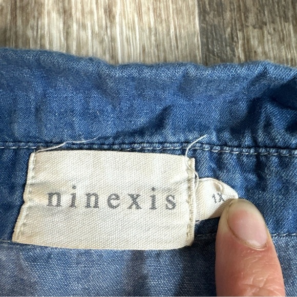 Ninexis Denim Color Shirt, Button Down, XL, Lightweight - Picture 2 of 5